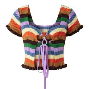 THE RAGGED PRIEST | Dawn Knit Crop Top